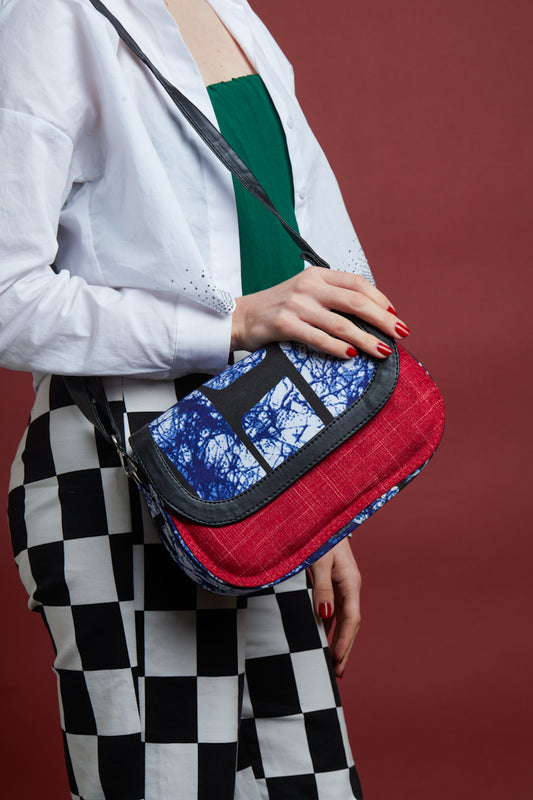 African print crossbody bag-  Red Jute