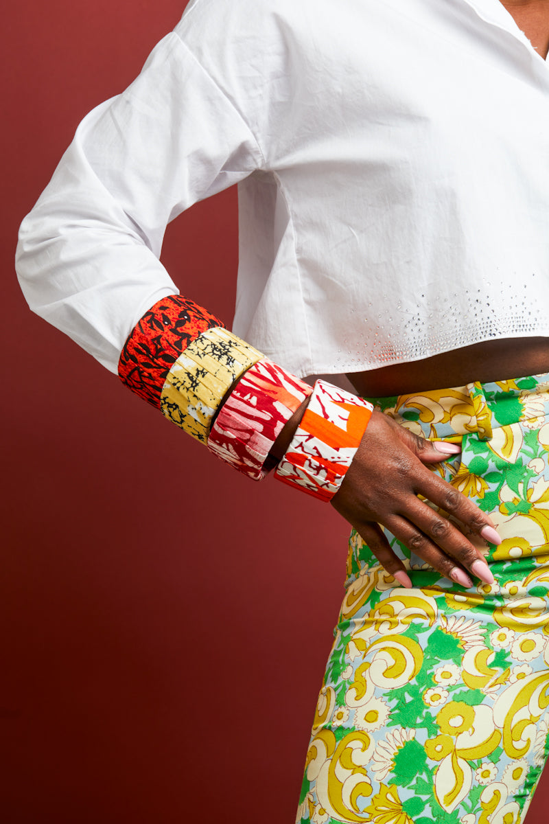 African Print Bangles - Pastel Summer