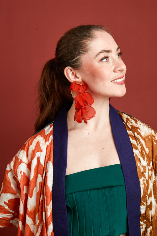 Orange Fleur earrings