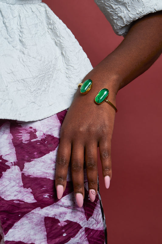 Mali African brass Bracelet - Green