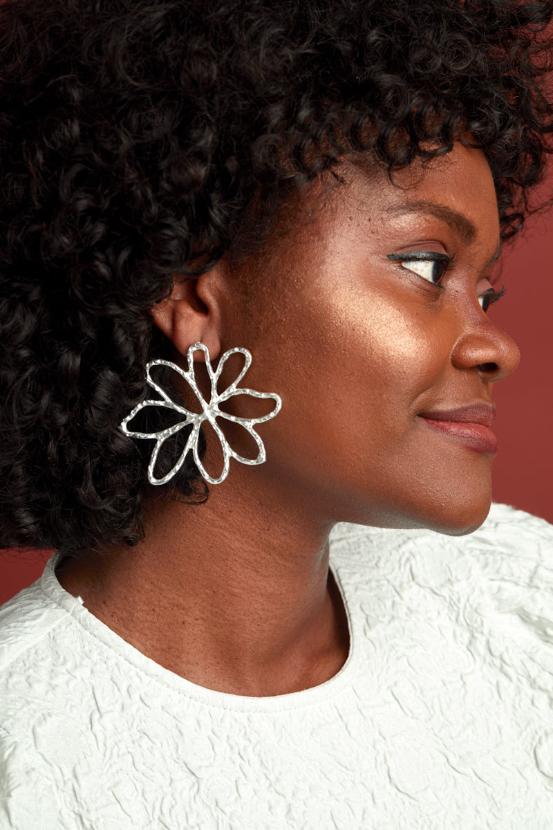 Silver Fleur Earrings