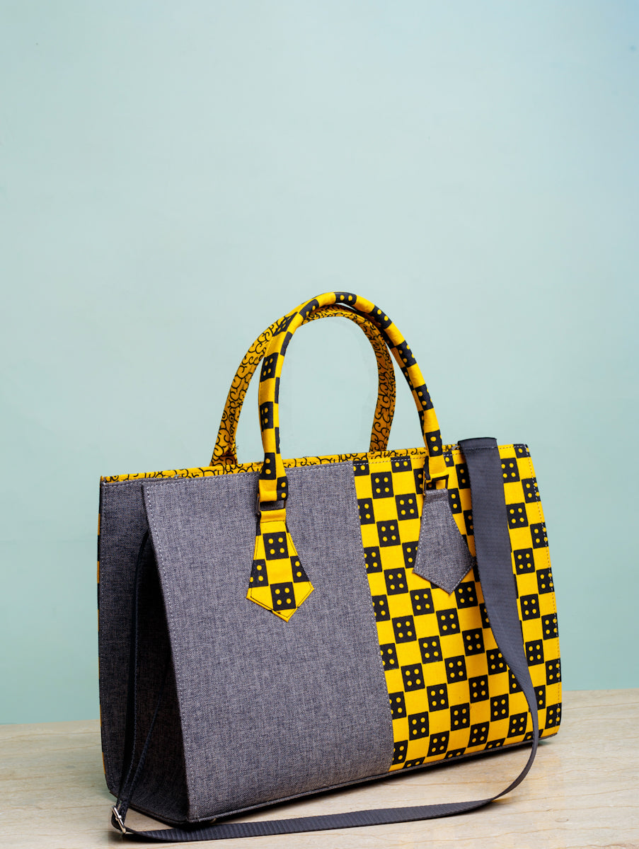 African print weekend bag- Grey