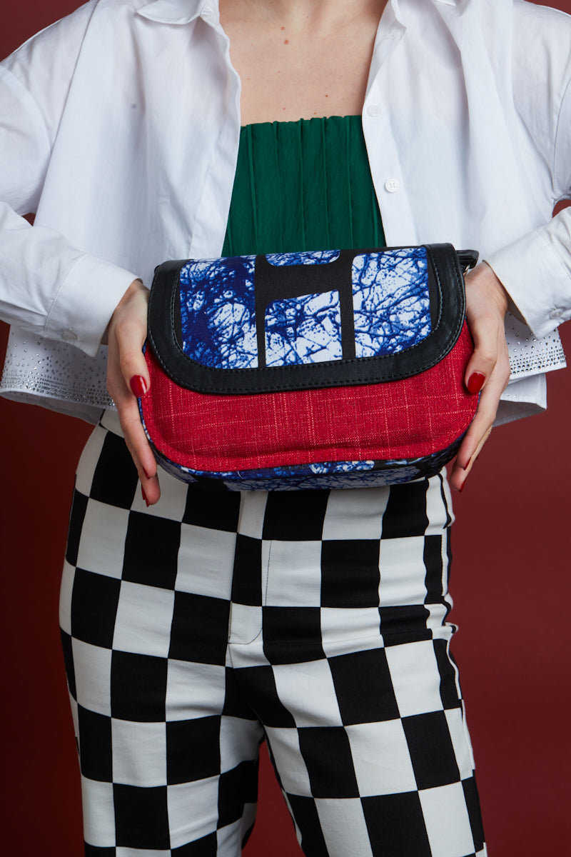 African print crossbody bag-  Red Jute