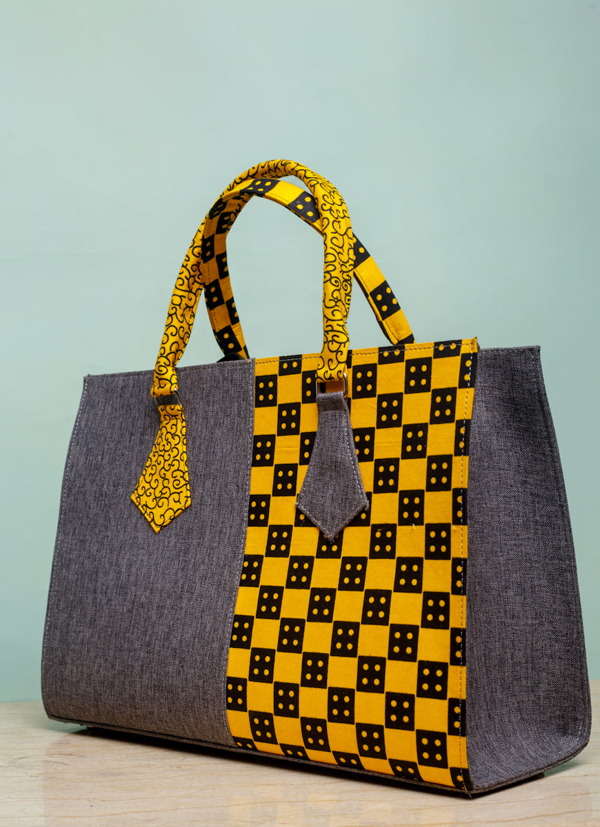 African print weekend bag- Grey