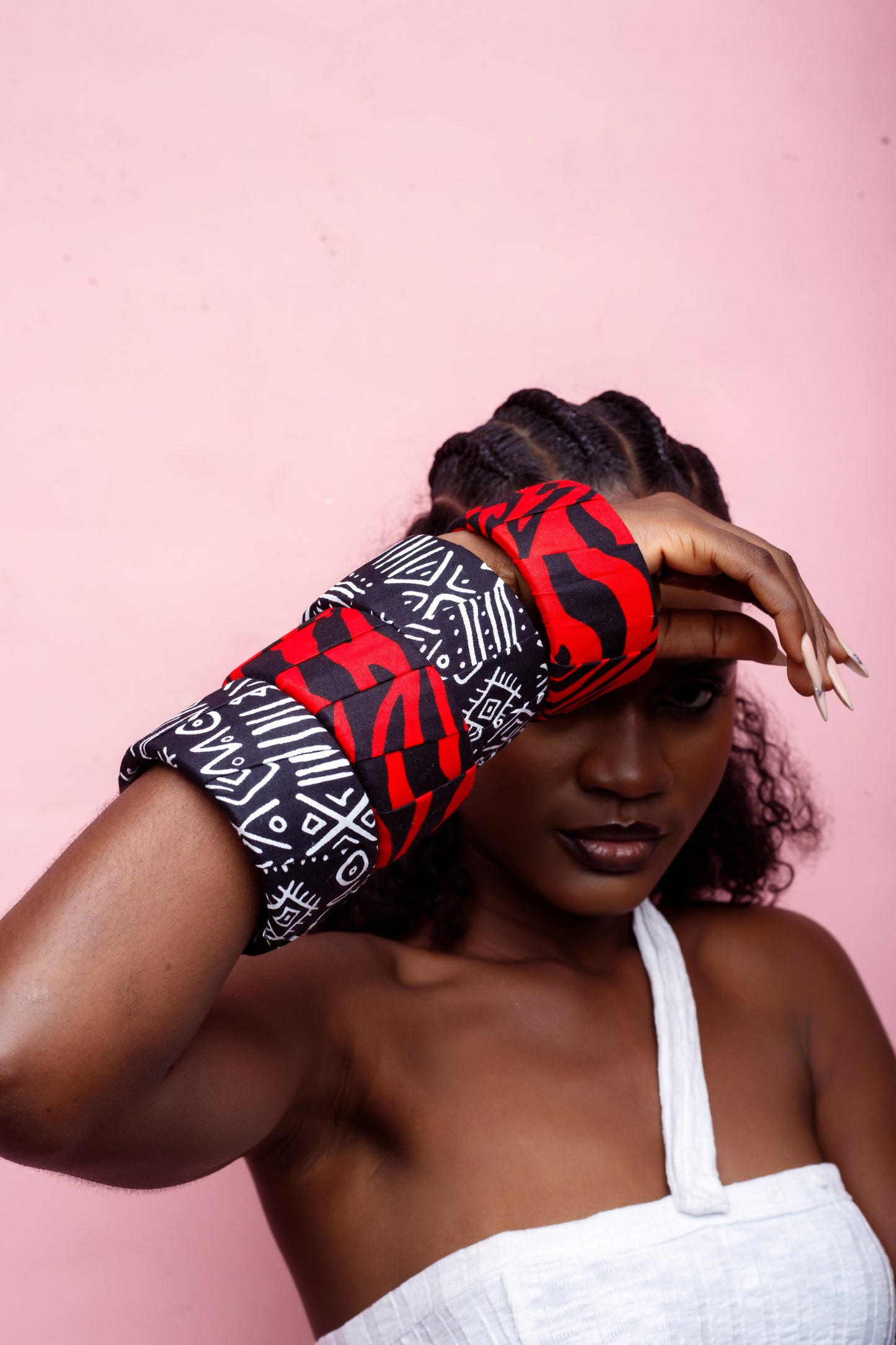 African print bangles - Black and red Summer
