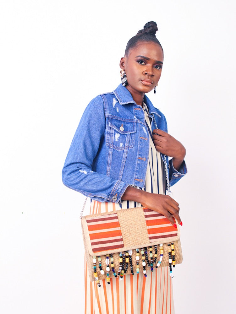 African clutch beaded bag - Muna