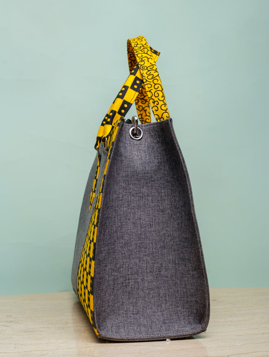 African print weekend bag- Grey