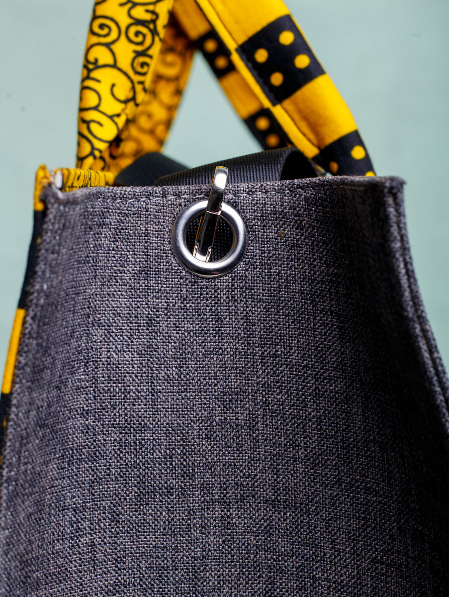 African print weekend bag- Grey