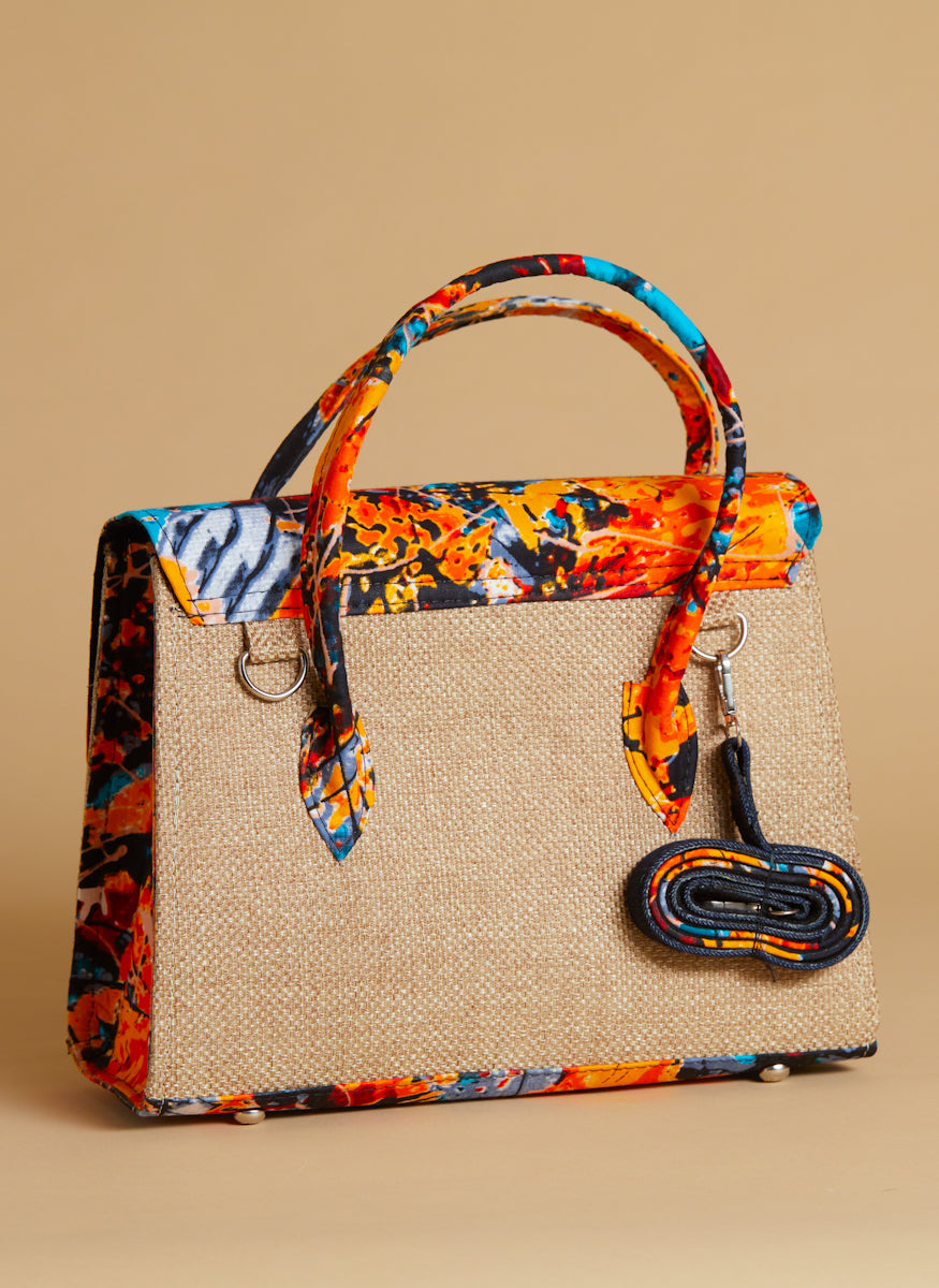 African print tote - Orange Wani Bag