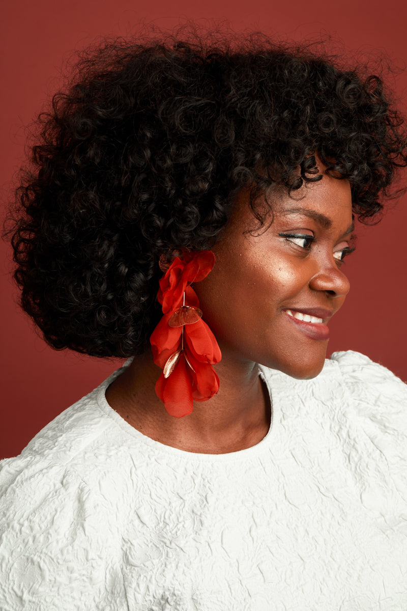 Orange Fleur earrings