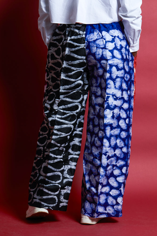 Adire Trousers - Orange|Purple