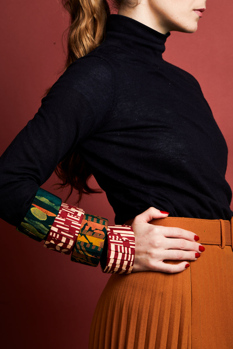 African print bangles - Brown Summer
