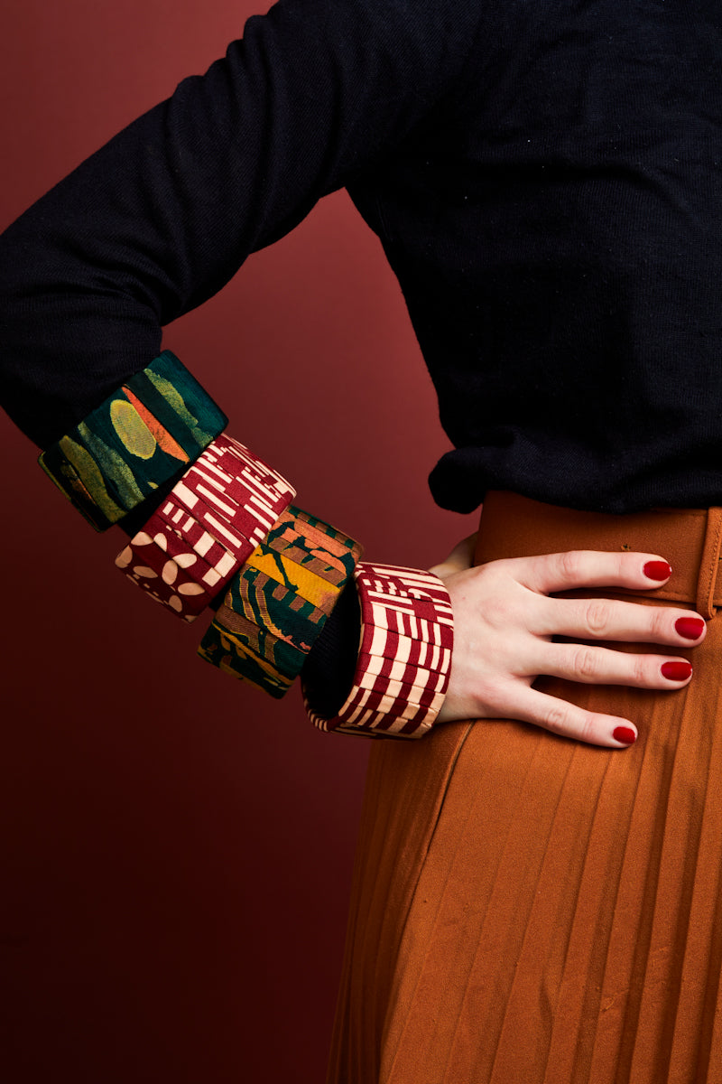 African print bangles - Brown Summer