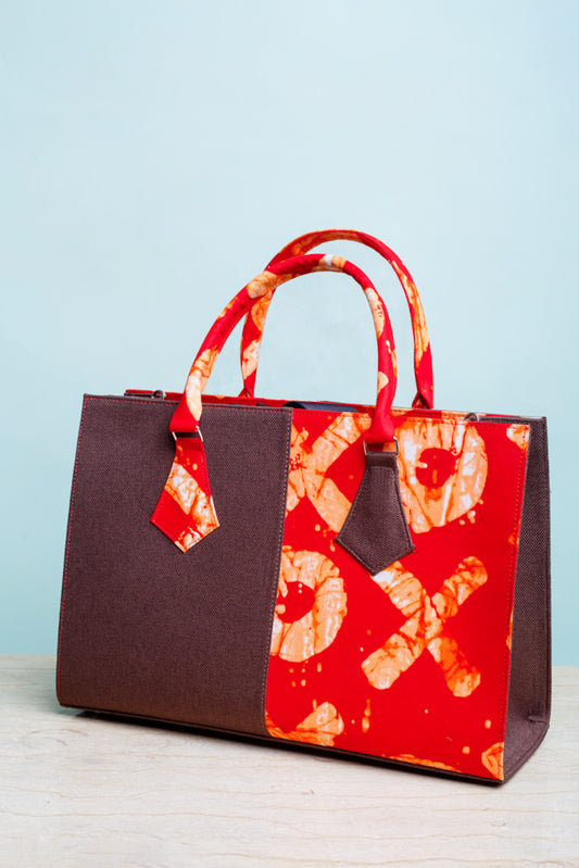African Print Weekend bag- Orange