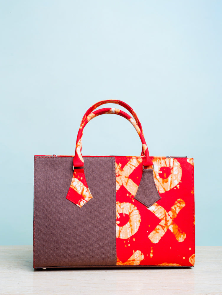African Print Weekend bag- Orange