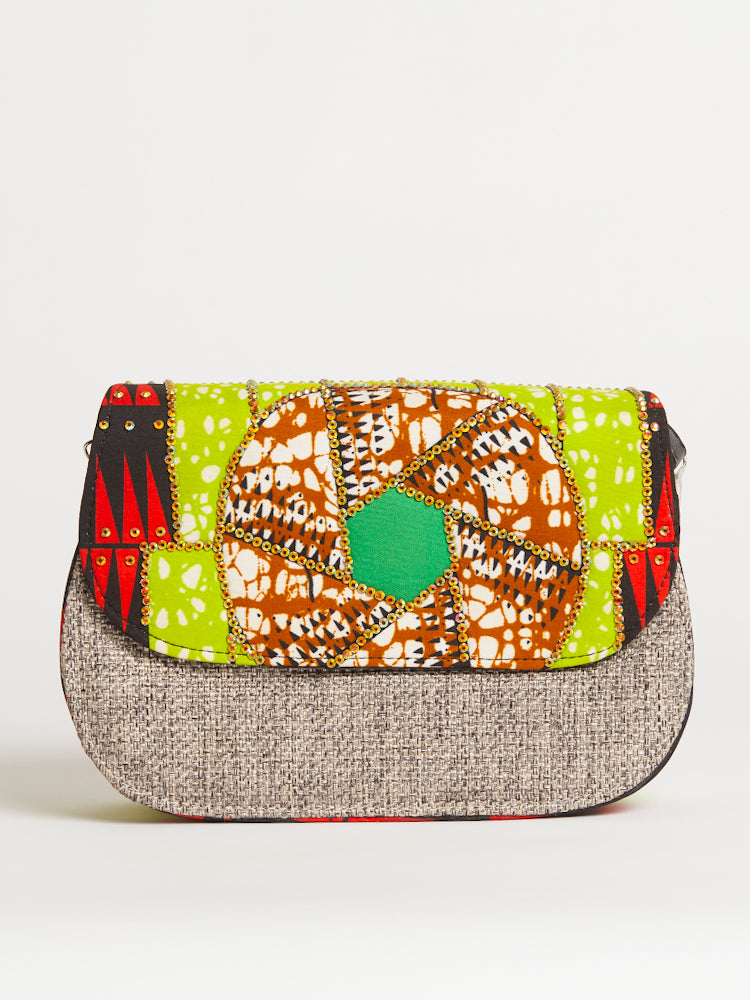 African print bag- The Diamanté Jute
