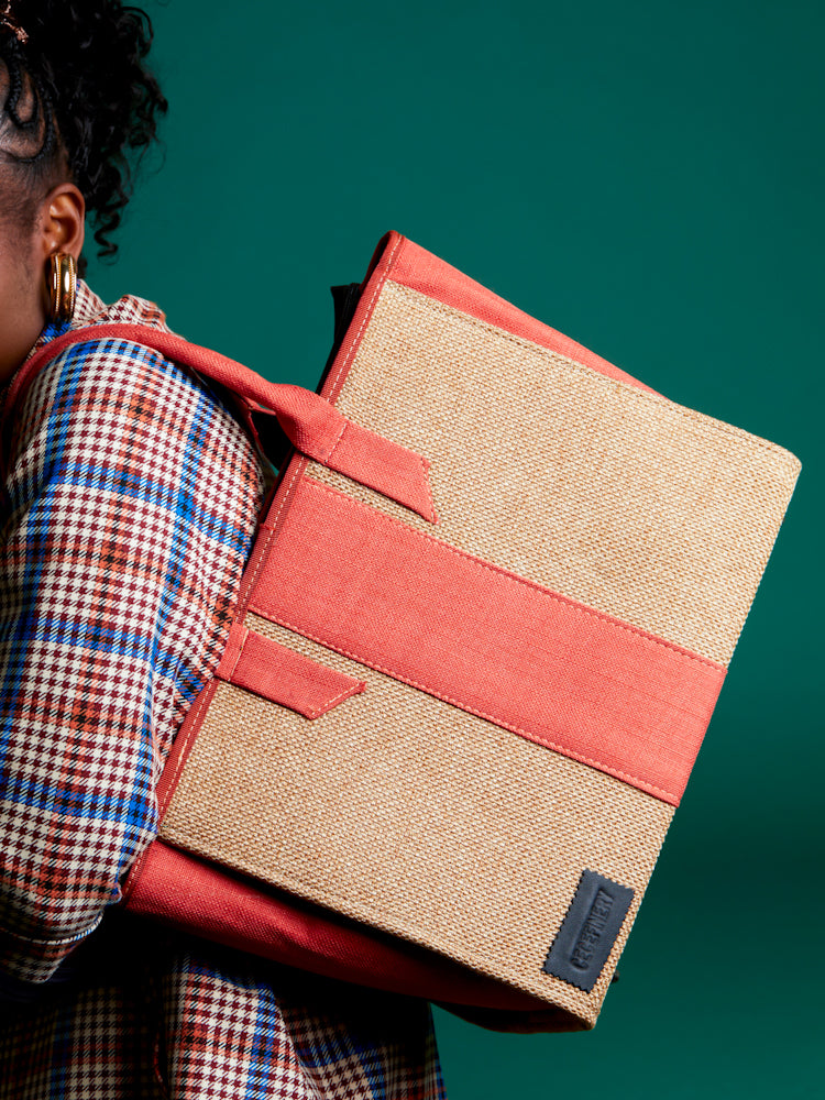 African Jute work bag - Pink Ada