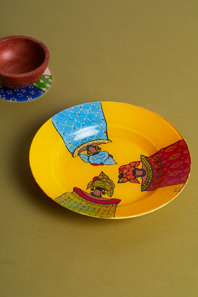 Dak Afro-chic glass Plate - Three queens