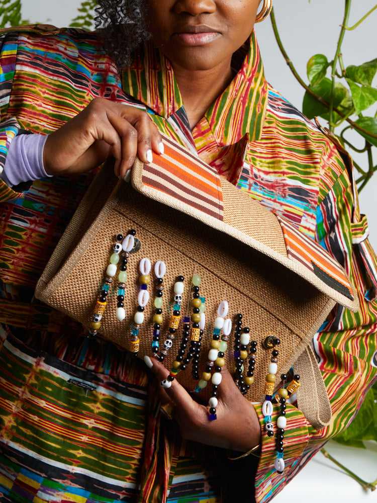 African clutch beaded bag - Muna