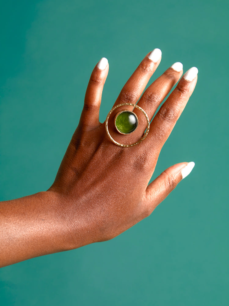 African Arty ring - The Nairo- Green