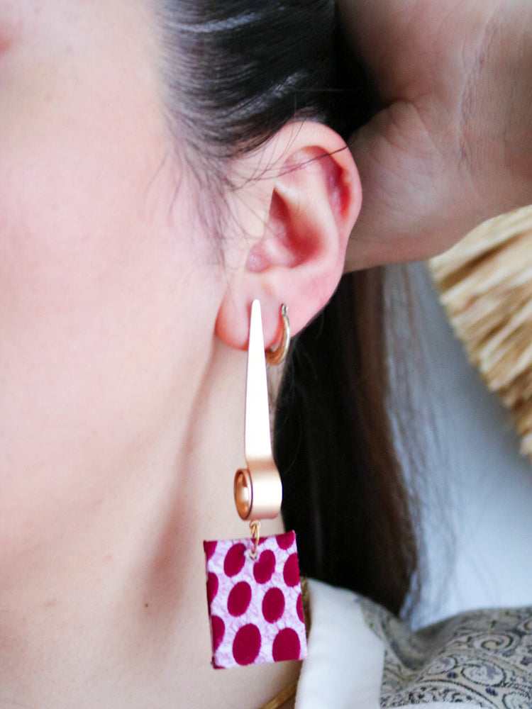 Long pink earrings