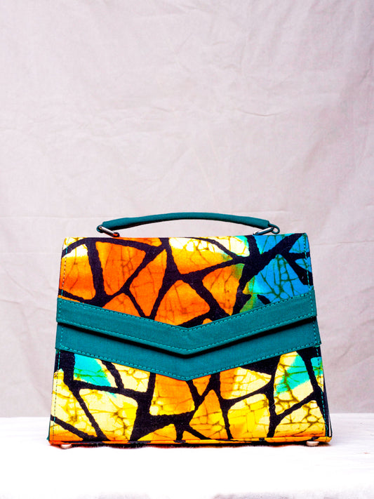 AFRICAN PRINT HANDBAG - WANI GREEN