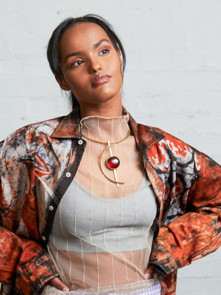 African Brass Necklace - Honey Nairo Choker