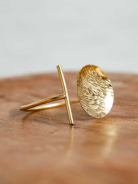 African brass T- Bar Cuff