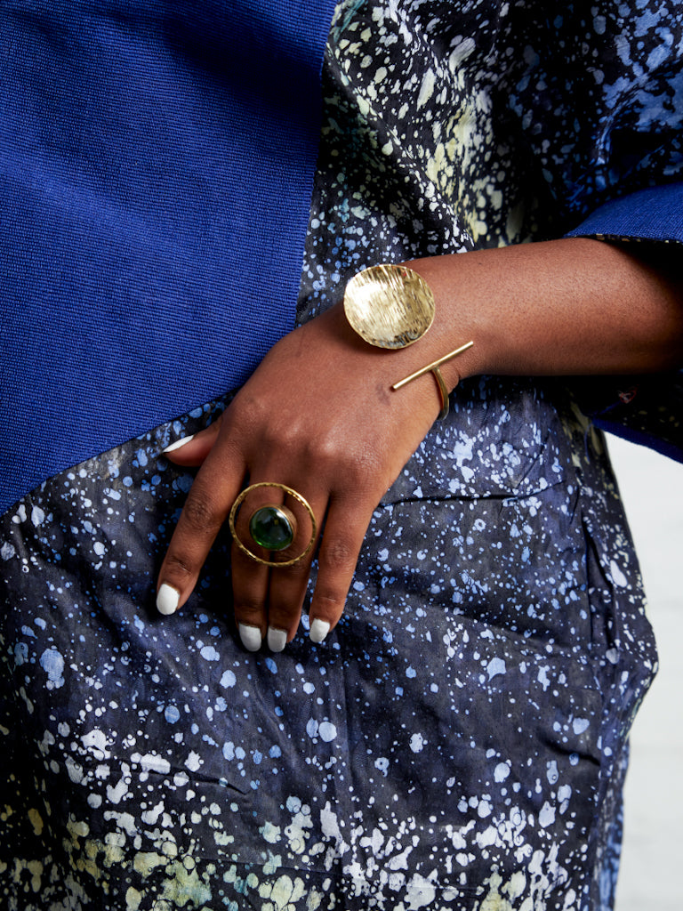 African brass T- Bar Cuff