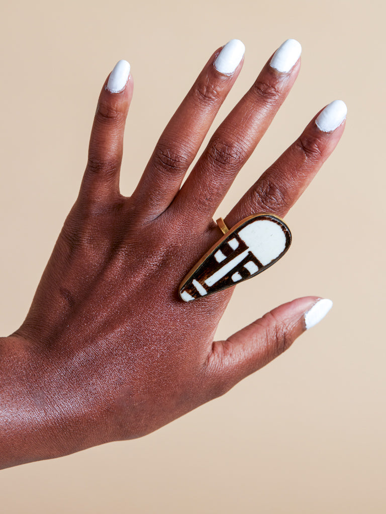 Recycled Brass Mask Ring