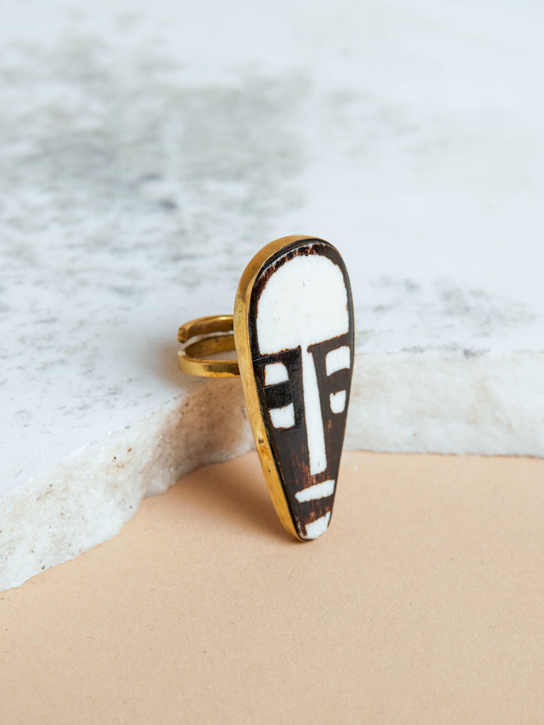 Recycled Brass Mask Ring