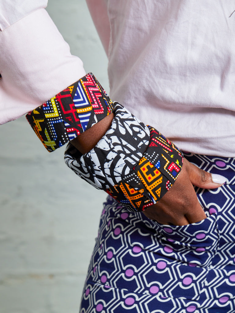 African Print Bangle - Set of 3