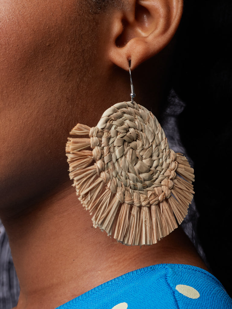 African Earrings - Akoa Rattan