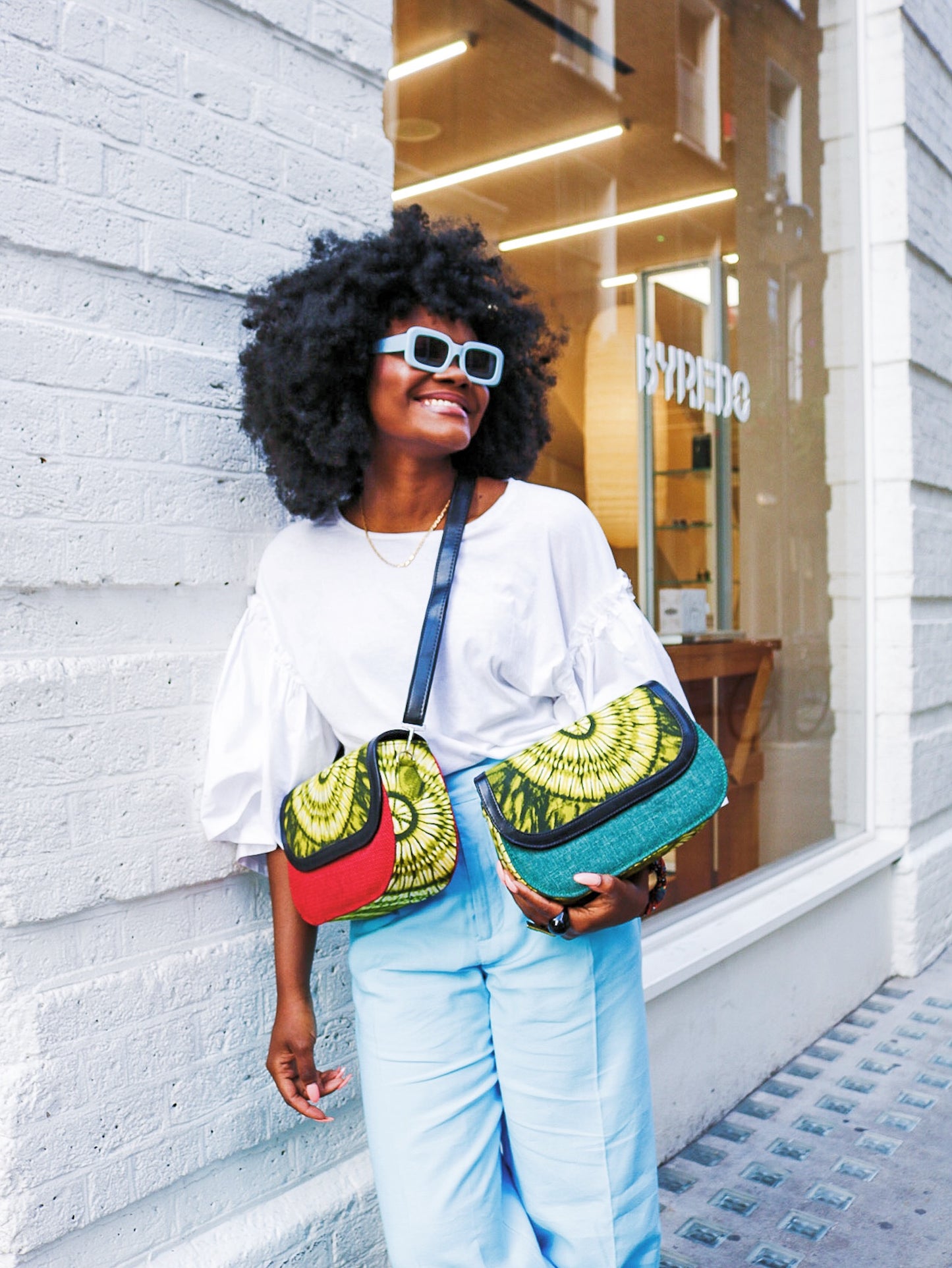 Solar Green African Bag -Red Jute - Cecefinery.com