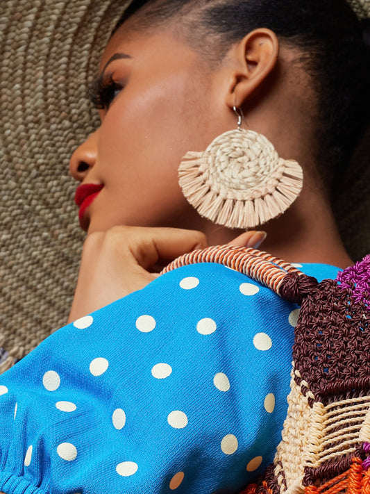 African Earrings - Akoa Rattan