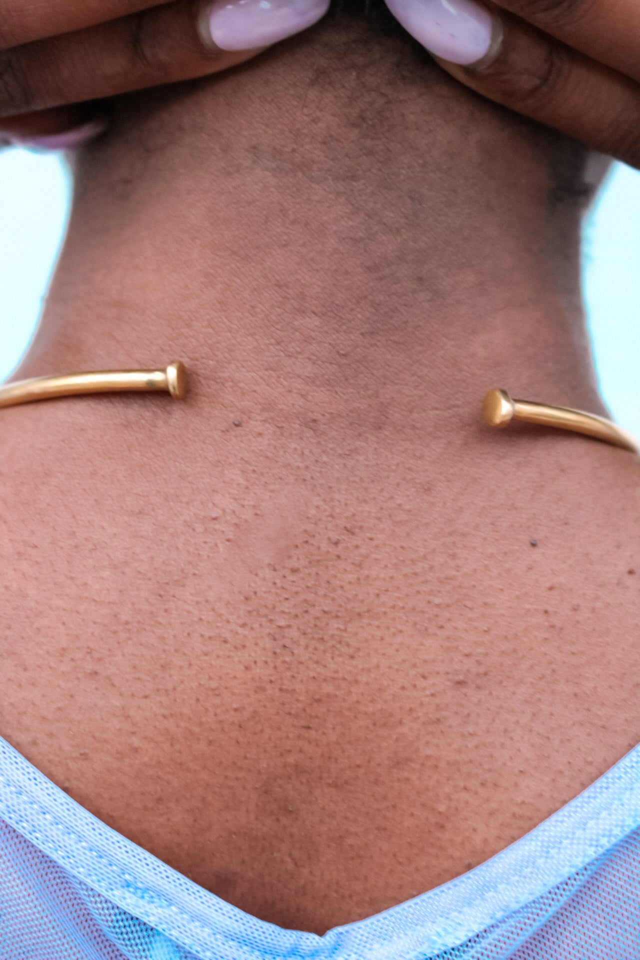 African Style Brass Necklace - Nairo Choker - DOUBLE DOT