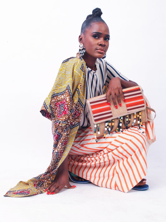 African clutch beaded bag - Muna