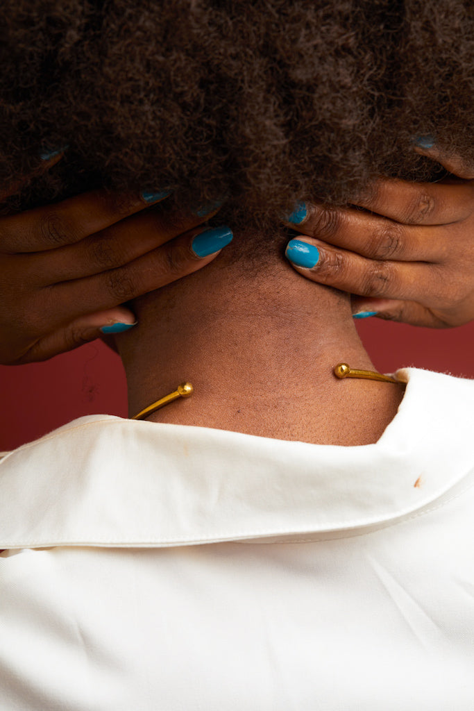 African Brass Necklace- Woman
