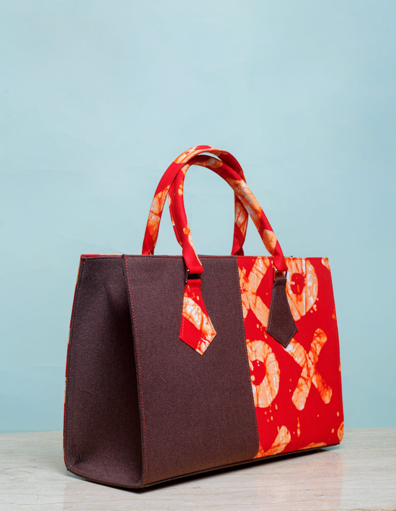 African Print Weekend bag- Orange