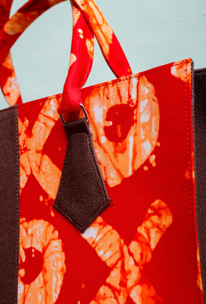 African Print Weekend bag- Orange