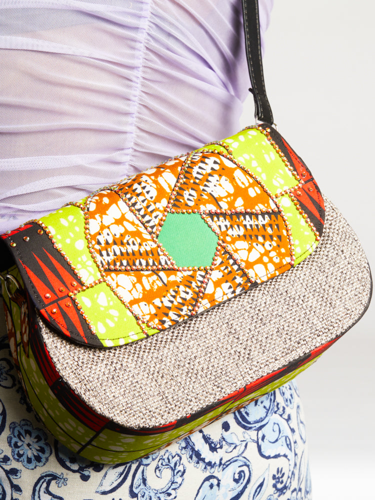 African print bag- The Diamanté Jute