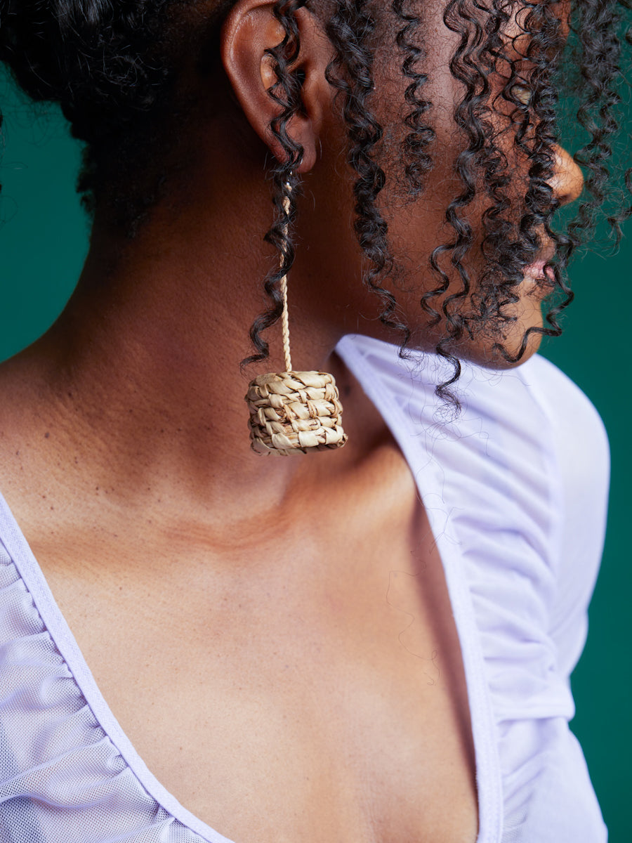 African rattan earrings- Panié