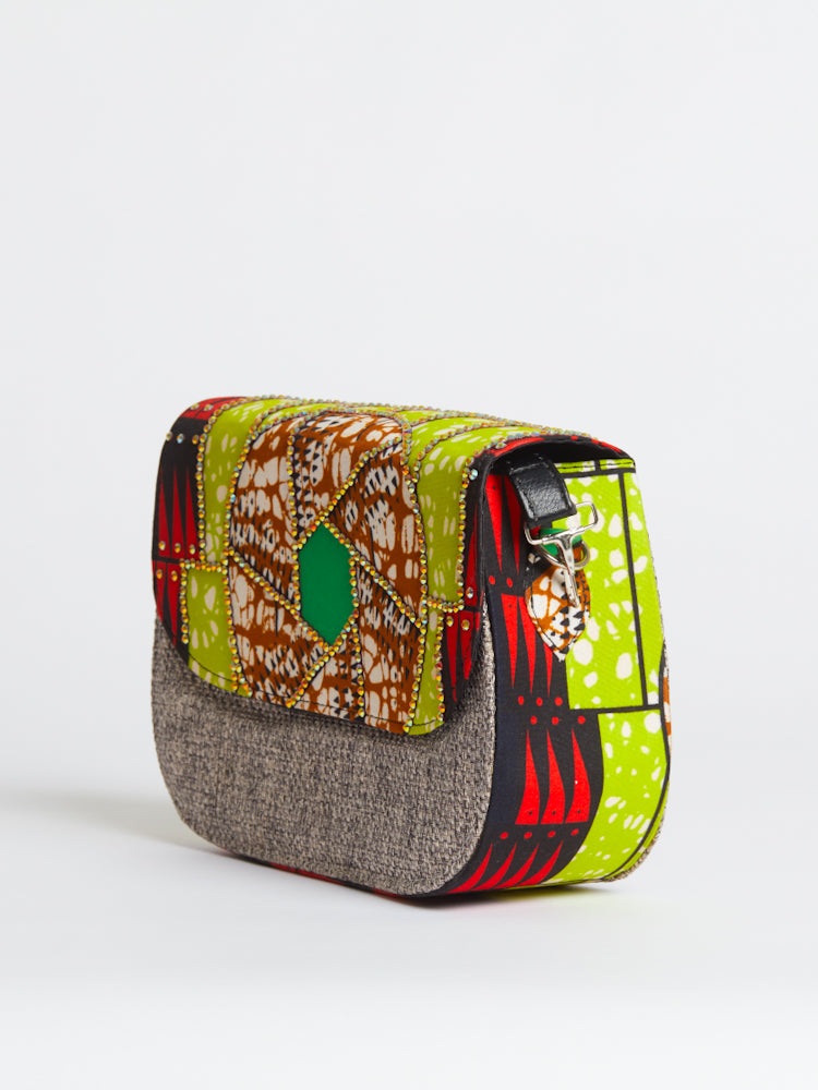 African print bag- The Diamanté Jute