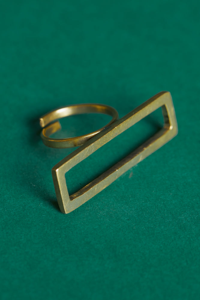 Recycled Brass Rectangular Ring