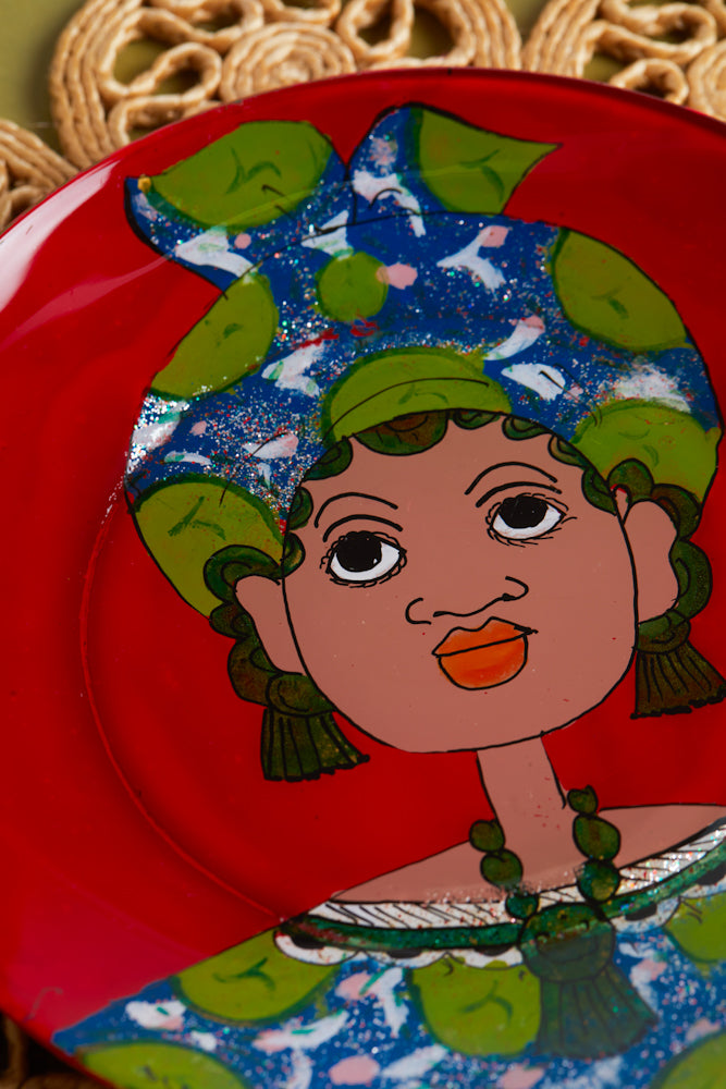 Dak Afro-chic glass Plate - Nana