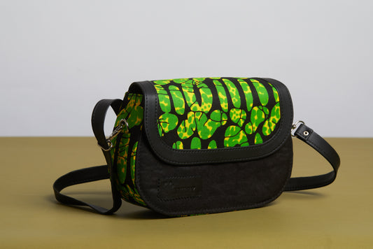 African Print Crossbody bag- Green Motifs