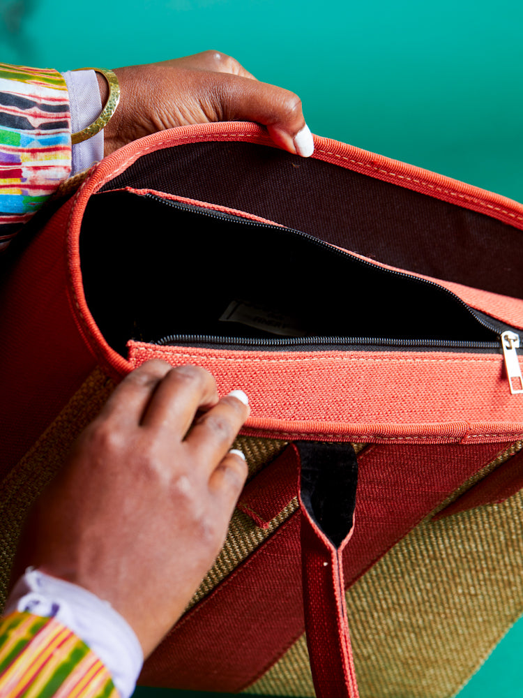 African Jute work bag - Pink Ada