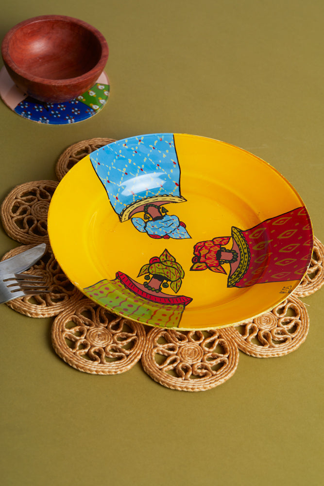 Dak Afro-chic glass Plate - Three queens