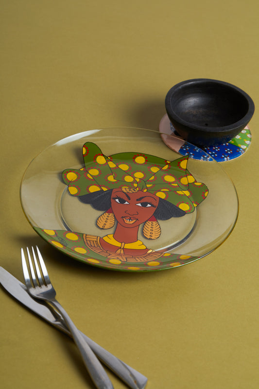 Dak Afro-chic glass Plate - Princess 2