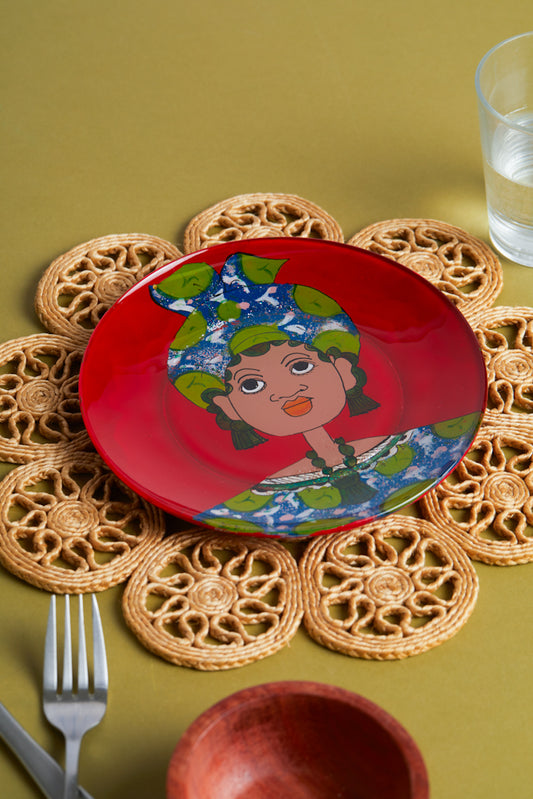 Dak Afro-chic glass Plate - Nana